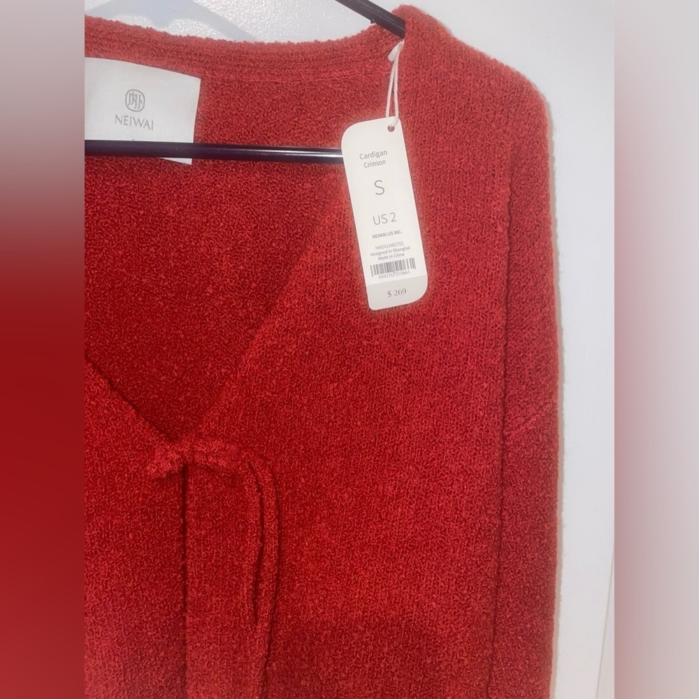 New! Neiwai Red Crimson Knot Cardigan ❤️ Small NWT! - Picture 9 of 10
